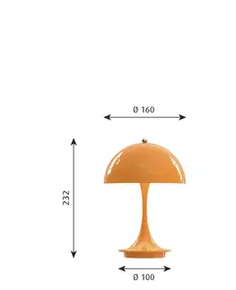 Vonkajšie osvetlenie terasy Louis Poulsen Louis Poulsen Panthella Portable 160 oranžová