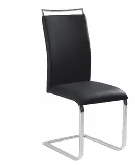 Jedálenské stoličky KONDELA Barna New jedálenská stolička čierna / chróm