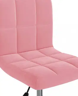 Jedálenské zostavy Otočná jedálenská stolička 2 ks zamat / kov Dekorhome Ružová