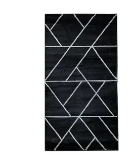 Moderné koberce Koberec Frisee Diamond 1,33/1,9 B0052 čierna/strieborný