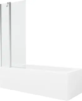 Sprchové dvere MEXEN/S - Vega obdĺžniková vaňa 150 x 70 cm s panelom + vaňová zástena 80 cm, transparent, chróm 550115070X9408110100