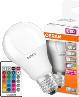 Dekoračné žiarovky Žiarovka LED OSRAM A60 E27 9,7W RGB+diaľkové ovládanie