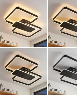 Stropné svietidlá Lucande Lucande Kadira stropné LED svetlo, 80 cm, čierna
