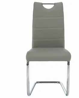 Stoličky Jedálenská stolička, svetlosivá/svetlé šitie, ABIRA NEW