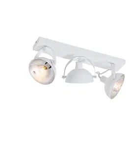 Bodove svetla Priemyselné stropné svietidlo biele so strieborným 3-svetlom nastaviteľné - Magnax
