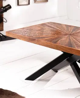 Konferenčné stolíky LuxD Dizajnový konferenčný stolík Yadira 105 cm hnedé mango
