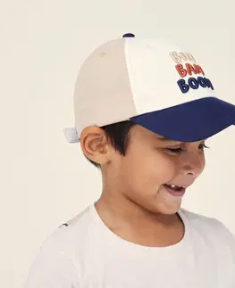 fitnes Detská čiapka 500 na cvičenie modrá s potlačou