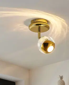 Bodové svetlá Lucande Lucande Kilio LED reflektor, sklo, zlatá