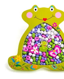 Kreatívne a výtvarné hračky WOODY - Navliekacie koráliky - Žabka