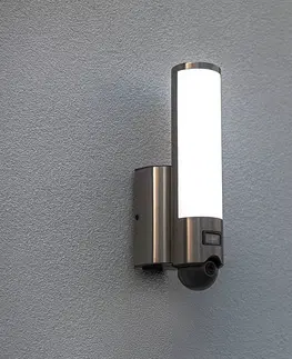 Inteligentné kamery LUTEC connect Vonkajšie nástenné LED svietidlo Elara sivá kamera