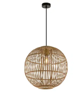 Závesné svietidlá Globo Závesné svetlo Hildegard z bambusu, Ø 40 cm