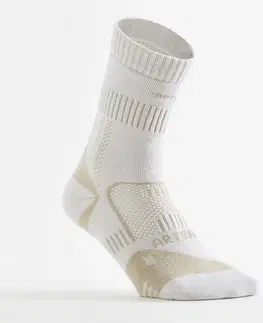bedminton Tenisové ponožky RS 900 vysoké bavlnené 3 páry biele