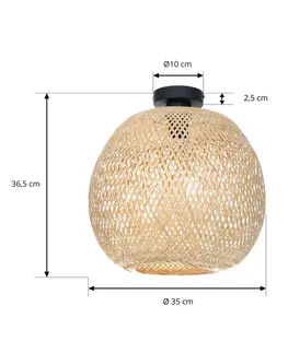 Stropné svietidlá Lindby Lindby Dabila stropné svietidlo z bambusu E27