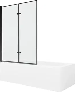 Sprchové dvere MEXEN/S - Vega obdĺžniková vaňa 180 x 80 cm s panelom + vaňová zástena 120 cm, čierna vzor 550118080X9212027070