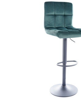 Barové stoličky Barová stolička C105 VELVET Signal Zelená