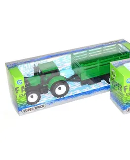 Hračky - dopravné stroje a traktory WIKY - Traktor s vlečkou 27cm
