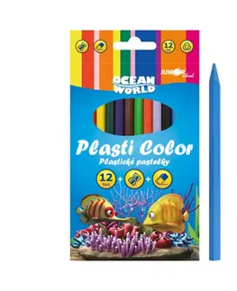 Hračky JUNIOR - Plastické pastelky Plasti Color Ocean World - sada 12 ks