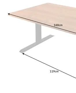 Písacie stoly LuxD Výškovo nastaviteľný písací stôl Jayden 160 cm imitácia dub