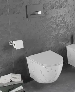 Záchody MEXEN - Lena Závesná WC misa vrátane sedátka s slow-slim, Duroplastu, biely kameň 30224093