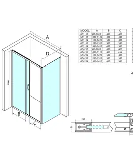 Sprchové dvere GELCO - SIGMA SIMPLY obdĺžniková sprchová zástena 1100x750mm L/P varianta, číre sklo GS1111GS3175