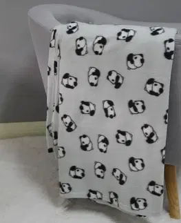 Ozdobné prikrývky Fleecová deka Panda 170x220 šedá