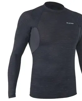 surf Pánske tričko 900 s UV ochranou dlhý rukáv čierne