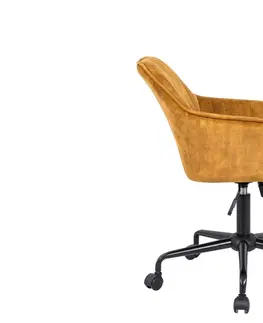 Kancelárske stoličky LuxD Dizajnová kancelárska stolička Esmeralda horčicový zamat