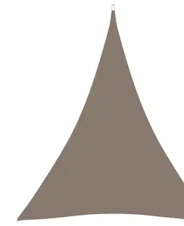 Stínící textilie Tieniaca plachta trojuholníková 5 x 7 x 7 m oxfordská látka Dekorhome Sivohnedá taupe
