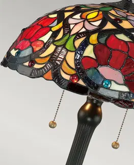Stolové lampy QUOIZEL Stolová lampa Larissa v štýle Tiffany