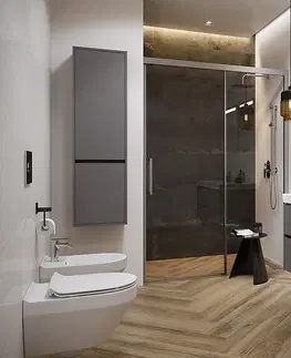 Kúpeľňa CERSANIT - SET B258 podomietkový set CREA so sprchou, cierny S952-009