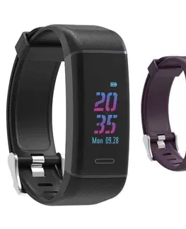 Inteligentné hodinky Carneo G-Fit+ fitness smartband with GPS, black + violet band - OPENBOX (Rozbalený tovar s plnou zárukou)