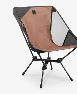 kemping Nízka kempingová skladacia stolička MH500 hnedá
