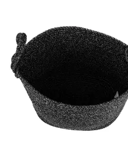 Úložné boxy TEMPO-KONDELA TIAGON, pletený kôš, čierna, 30x26 cm