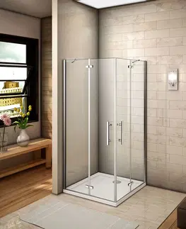 Sprchovacie kúty H K - Štvorcový sprchovací kút MELODY F5 R101, 100x100 cm s jednokrídlovými dverami, rohový vstup vrátane sprchovej vaničky z liateho mramoru SE-MELODYF5R101/THOR-100SQ