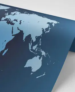 Samolepiace tapety Samolepiaca tapeta mapa sveta v odtieňoch modrej