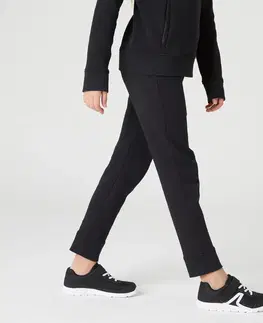 nohavice Dievčenské nohavice 900 na cvičenie čierne