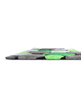 Koberce a koberčeky KONDELA Pebble Typ 1 koberec 170x240 cm zelená / sivá / čierna
