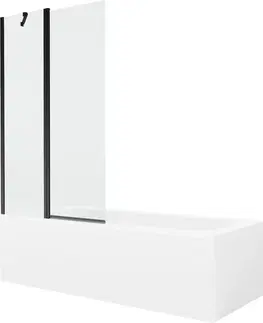 Sprchové dvere MEXEN/S - Vega obdĺžniková vaňa 180 x 80 cm s panelom + vaňová zástena 100 cm, transparent, čierna 550118080X9410117000