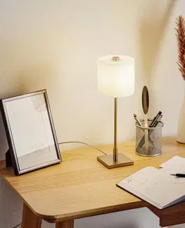 Lampy na nočný stolík Knapstein KNAPSTEIN stolná LED lampa MERCY, matný nikel
