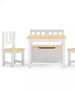 Detské stoličky a kreslá Detský set 4 ks Dekorhome Béžová