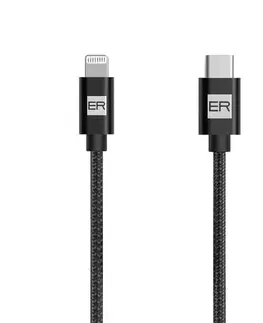USB káble ER POWER Dátový a nabíjací kábel USB-CLightning, MFi, 1,2 m, čierny ERPWCL120BK