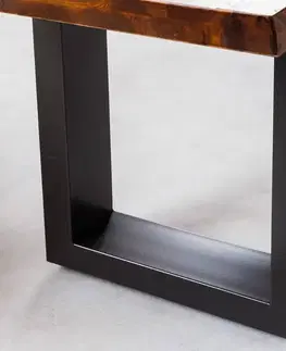 Lavice do jedálne LuxD Dizajnová lavica Evolution 160 cm hnedá akácia 