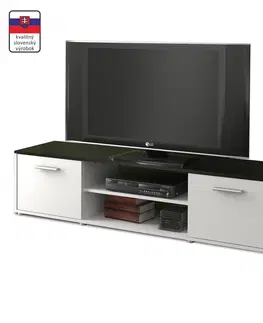 TV stolíky KONDELA Zuno New 1 tv stolík čierna / biela