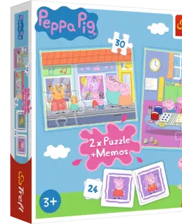 Hračky puzzle TREFL - Puzzle 2v1 + pexeso - Deň prasiatka Peppy / Pig