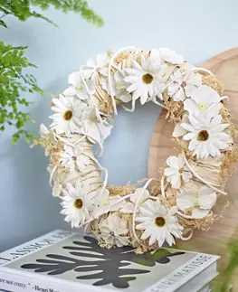 Drobné dekorácie a doplnky Veniec z bielych kvetov