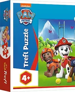 Hračky puzzle TREFL - Puzzle 60 - Labková patrola v tráve / Viacom PAW Patrol