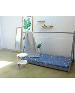 Postele Montessori posteľ, sivá, borovicové drevo, GROSI