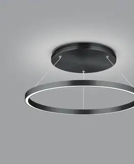 Závesné svietidlá Knapstein Závesné LED svietidlo Lisa-D, kruhové, čierna