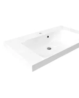 Kúpeľňový nábytok MEREO - Mailo, kúpeľňová skrinka s umývadlom z liateho mramoru 101 cm, antracit, chróm madlo CN532M