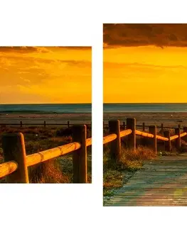 Obrazy prírody a krajiny 5-dielny obraz nádherný západ slnka